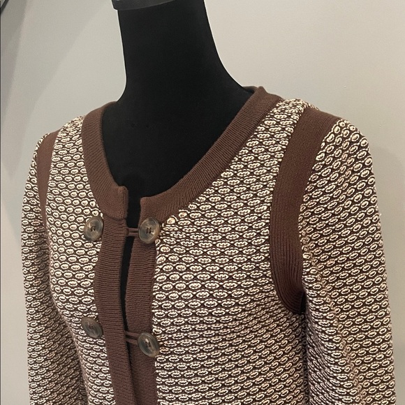 Brown Patterned Women's cardigan  Sweater chemistry brand medium - Picture 2 of 2